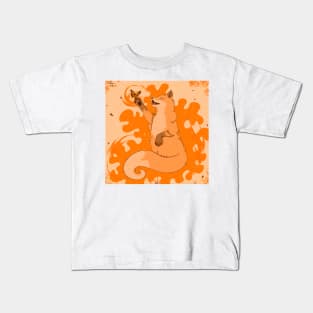 Cute fox with butterfly Kids T-Shirt